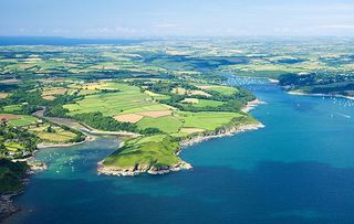 Helford river estuary - aerial view