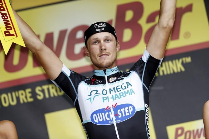 Matteo Trentin (Omega Pharma-QuickStep) takes the stage 7 victory at the Tour de France