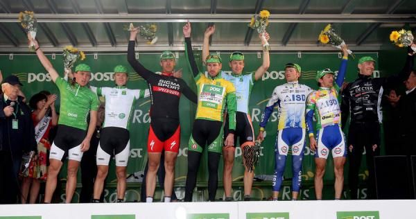 Shane Archbold and Aaron Gate (New Zealand National Team), Wouter Sybrandy (Britain Sigmam Specialized), Gediminas Bagdonas (An Post Sean Kelly), Marcin Bialoblocki (Britain Motorpoint Team), Anatoliy Pakhtusov and Oleksandr Sheydyk (ISD-Lampre Continental Team) and Neil Delahaye (Meath Dectek)