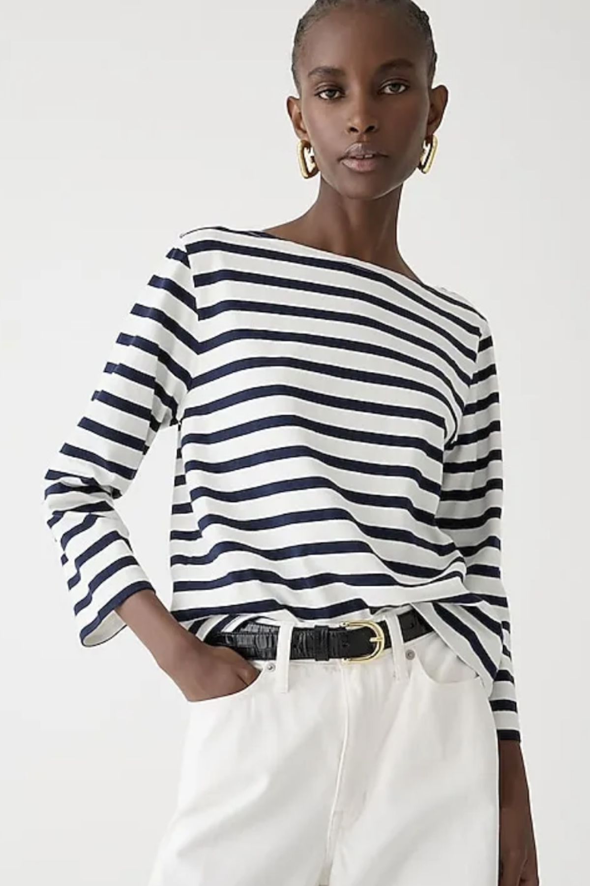 Classic Mariner Cloth Boatneck T-Shirt in Stripe
