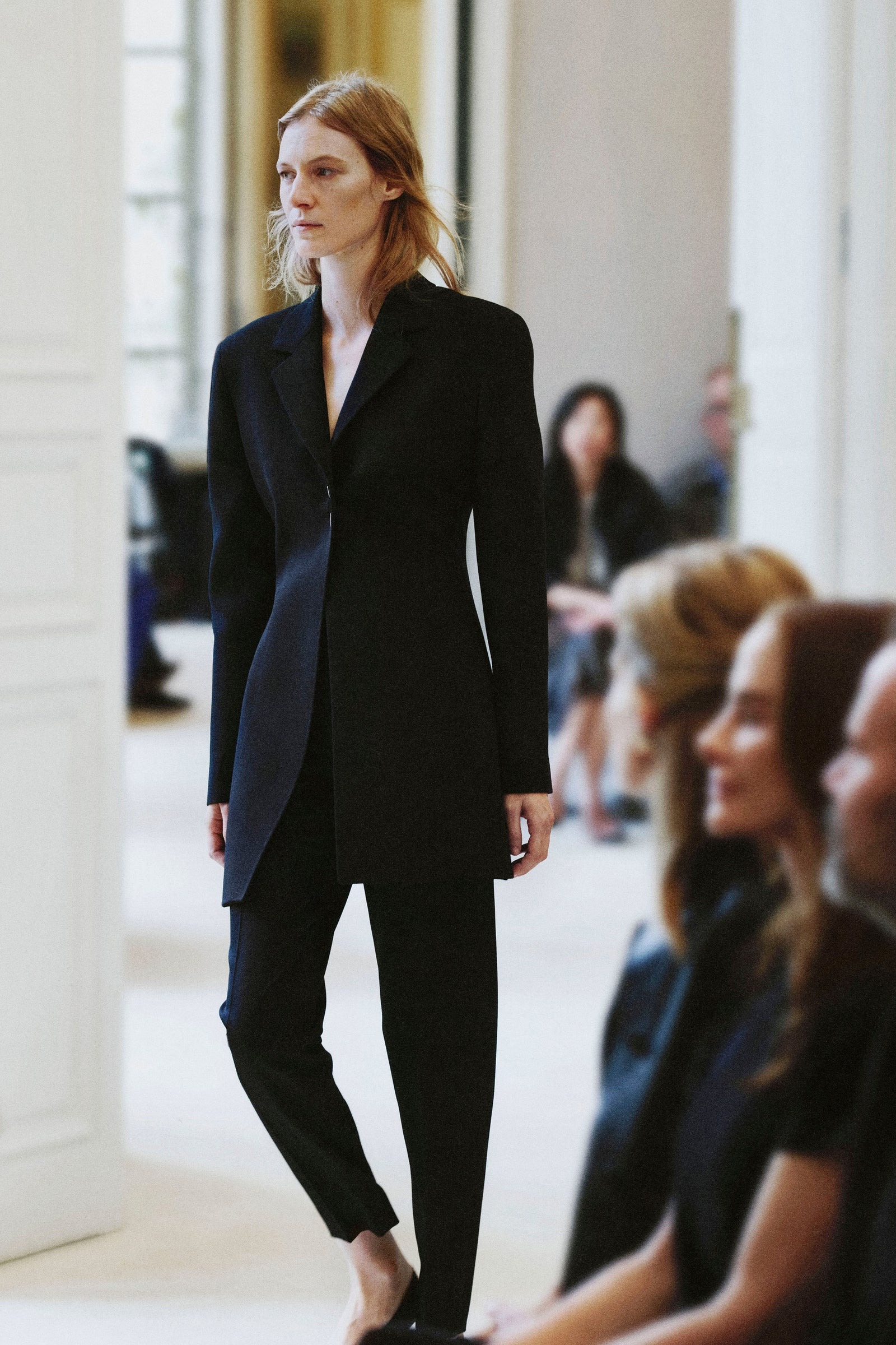 a model walks the The Row summer 2027 runway during Paris Fashion Week