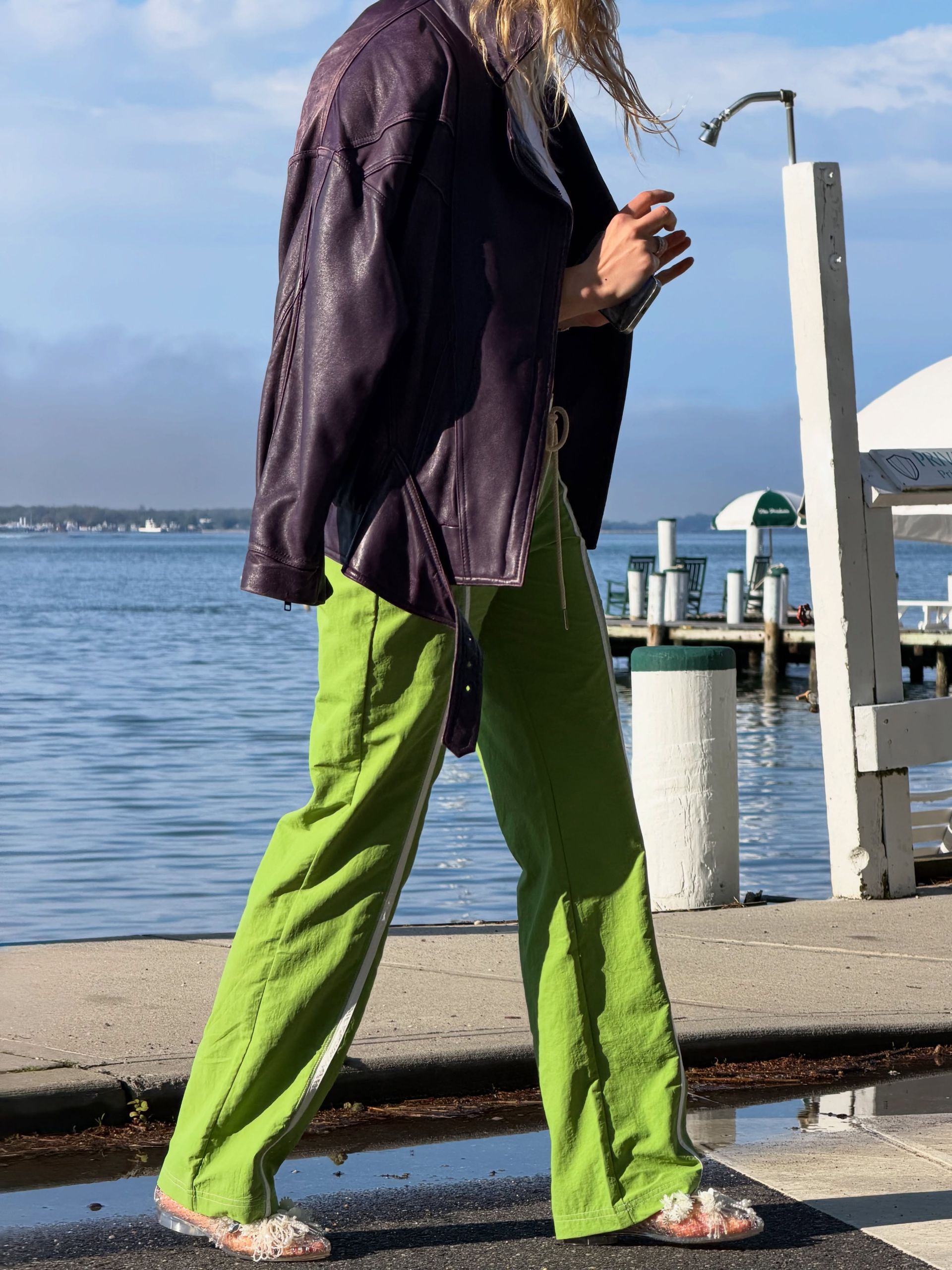 An image of a woman wearing green apple color trend summer 2026