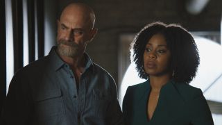 Christopher Meloni as Stabler and Danielle Moné Truitt as Bell in Law & Order: Organized Crime Season 4 premiere