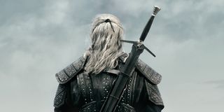 the witcher henry cavill geralt of rivia back netflix