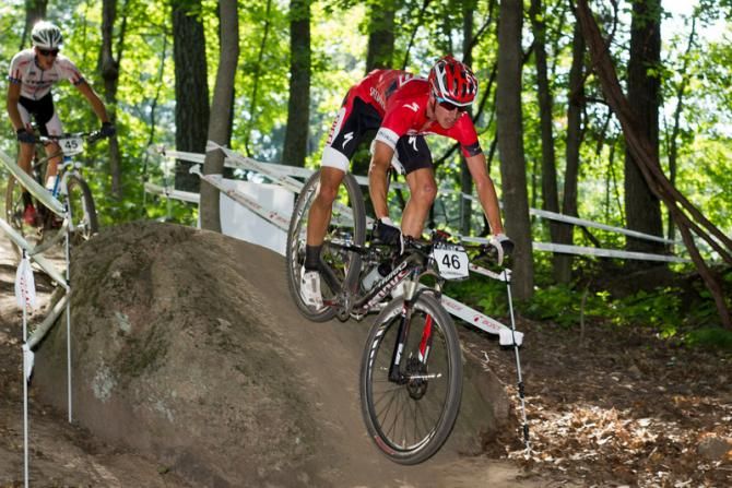 Howard Grotts followed by Russell Finsterwald in Nitro Amphitheater boulder drop