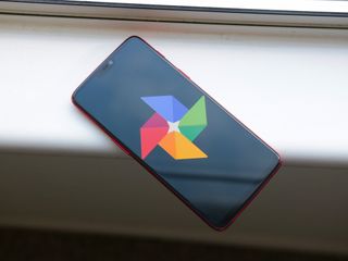 Google Photos logo on mobile screen