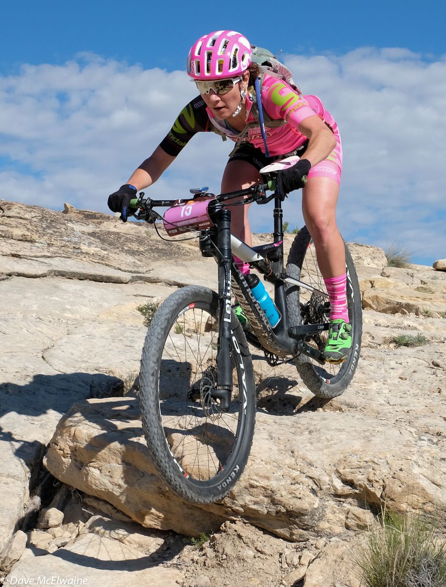 Jenny Smith (Stans NoTubes) riding to an impressive eighth place finish