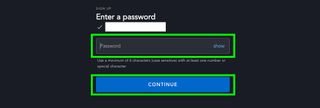 Disney Plus sign up: password