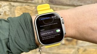 A photo of the Action Button menu on the Apple Watch Ultra