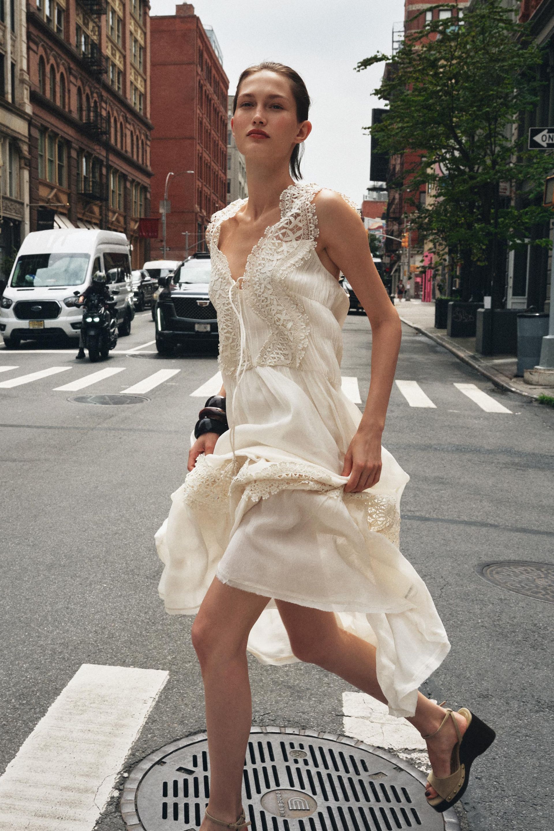 Combined Lace Camisole Dress
