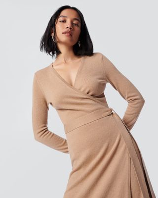 Astrid Wool-Cashmere Wrap Dress 