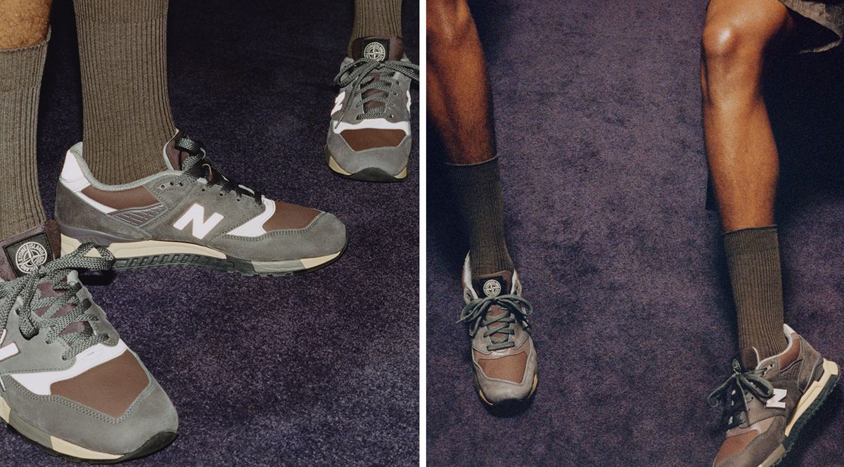Stone Island and New Balance’s latest sneaker collaboration is inspired by an archival fabric