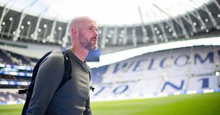 Manchester United Head Coach / Manager Erik ten Hag arrives prior to the Premier League match between Tottenham Hotspur and Manchester United at Tottenham Hotspur Stadium on August 19, 2023 in London, United Kingdom.