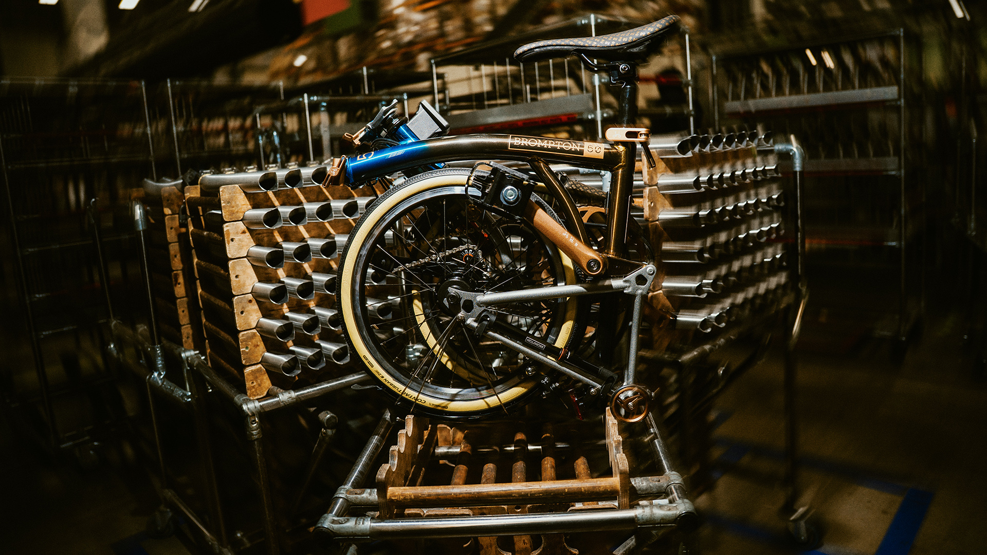 Detail shot of Brompton 1975 Edition bicycle