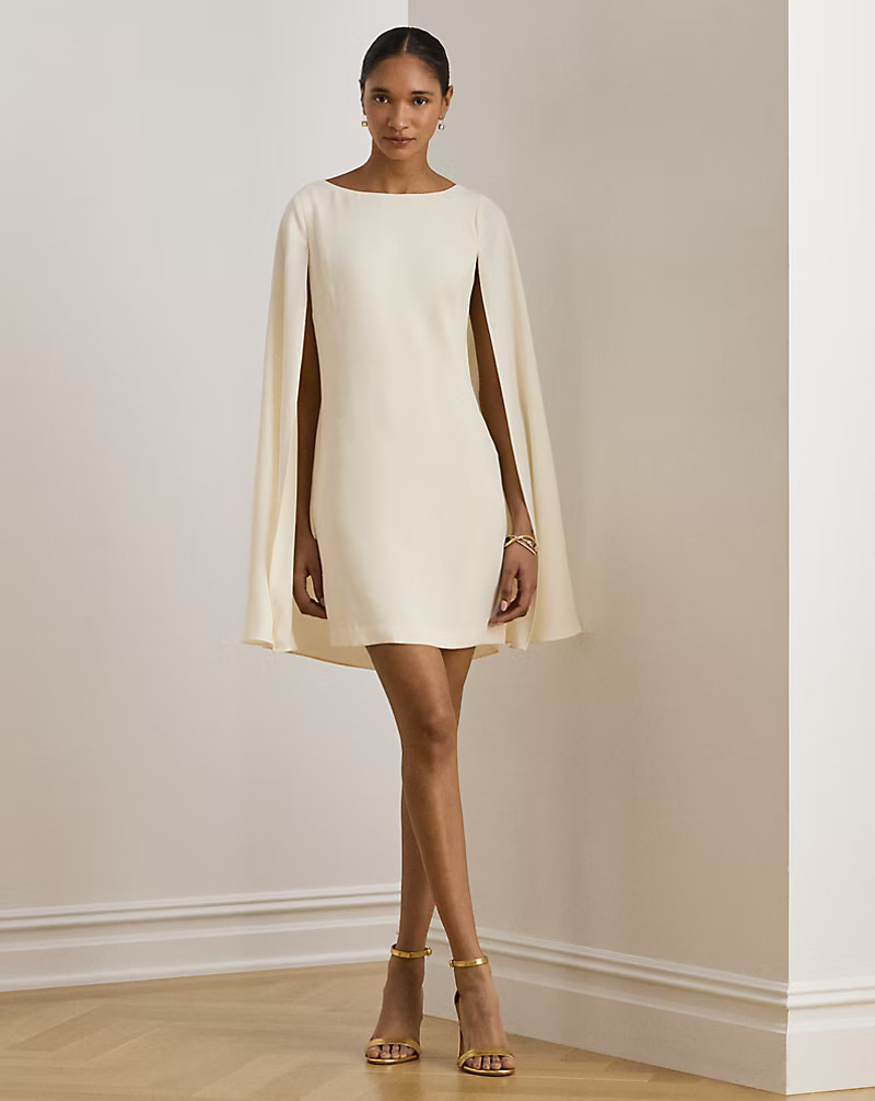 Cream cape dress
