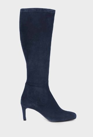 Hobbs London's blue suede boots with heels