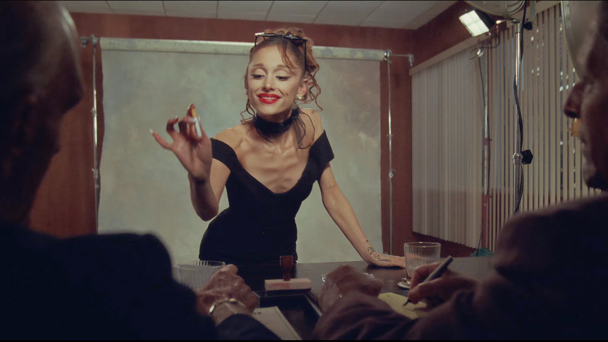 A still from the Ariana Grande music video for "Petal"
