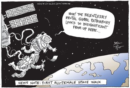 Editorial Cartoon U.S. First All-Female Space Walk Global Patriarchy