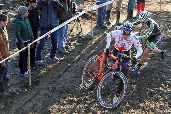 Ryan Trebon couldn't keep things pointed forward at times - like in this tricky section.