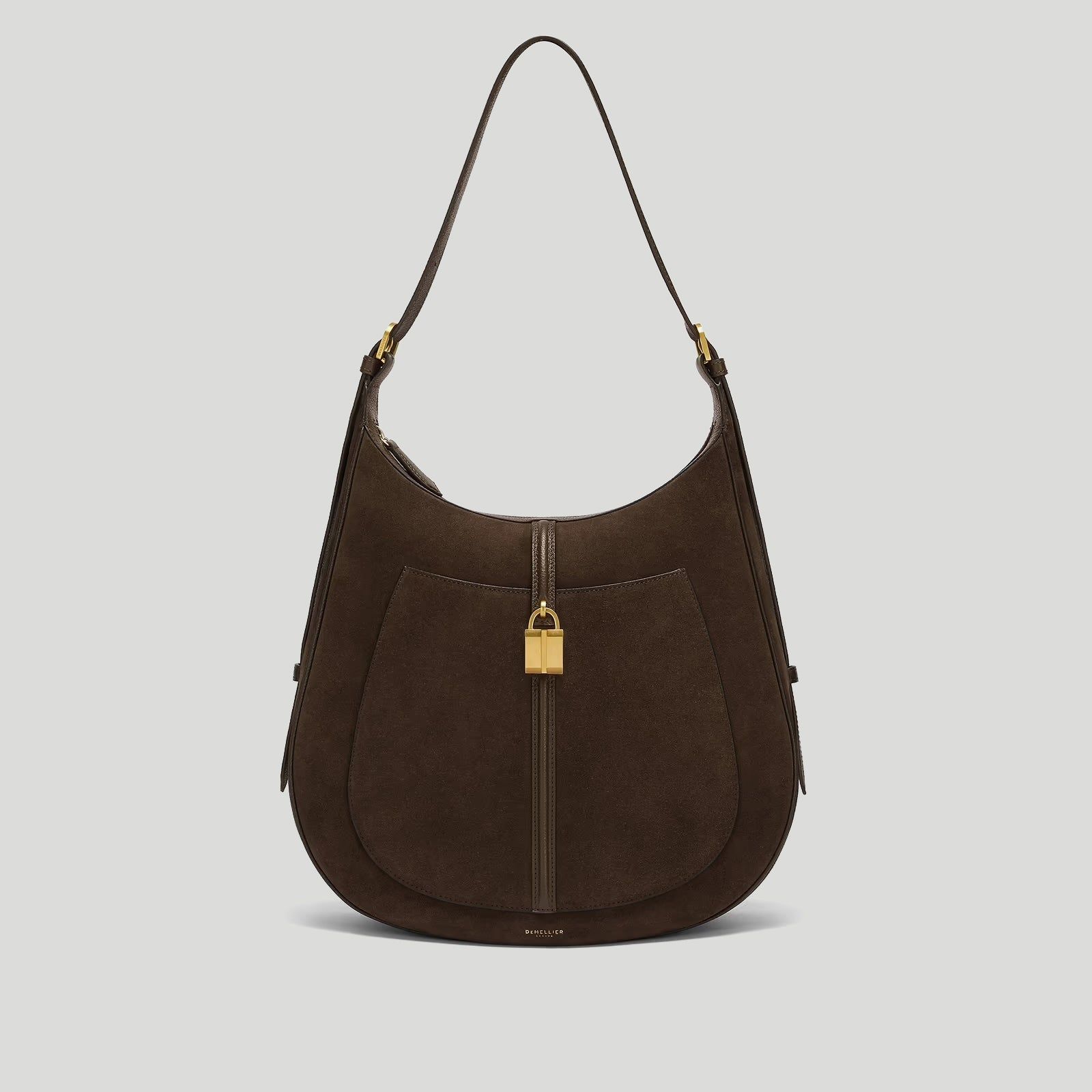 The Siena Hobo | Mocha Suede & Mocha Small Grain | Demellier