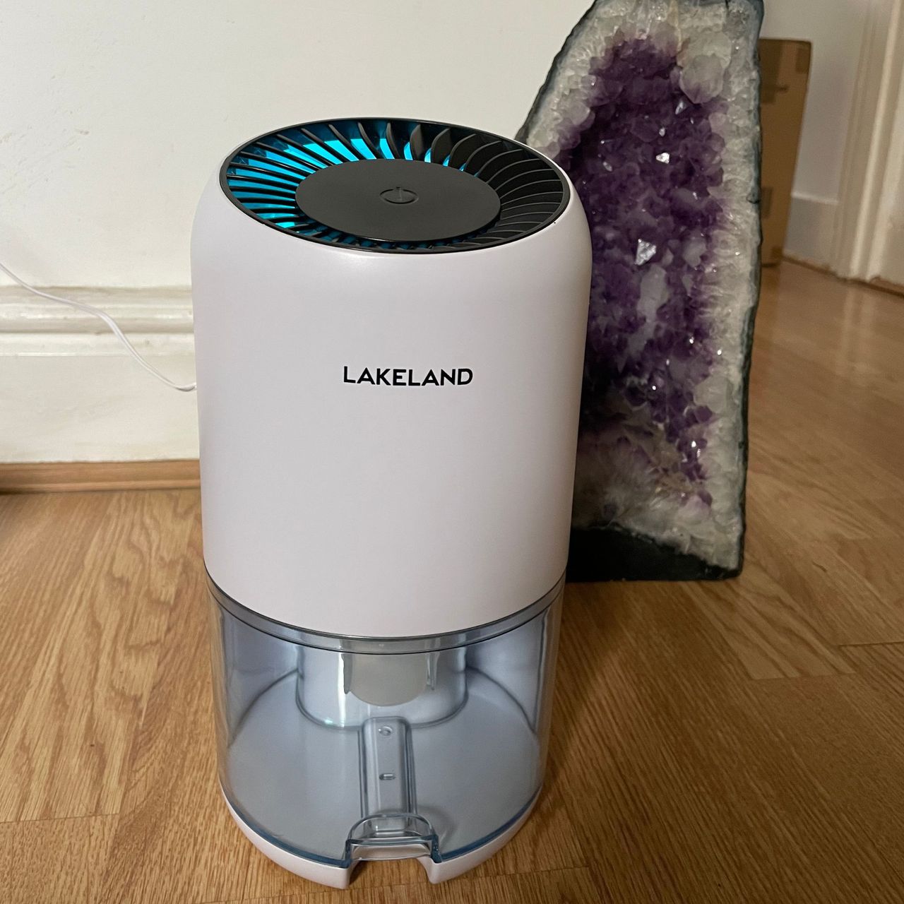 Lakeland dehumidifier standing on wooden floor