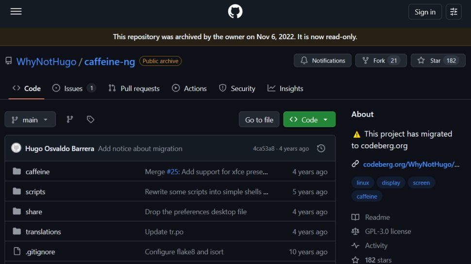 Caffeine website screenshot (March 2026).