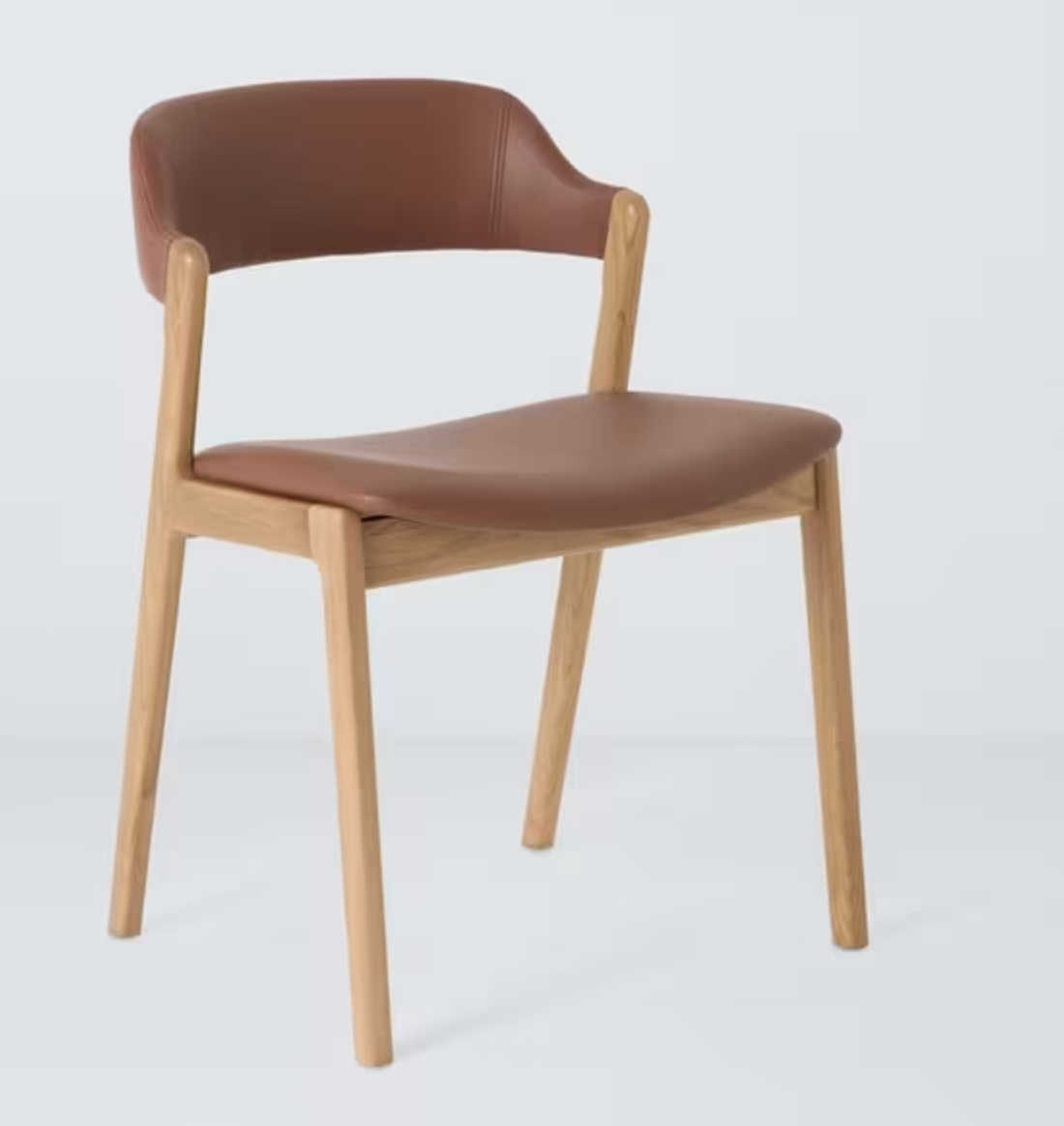 leather and wood dining chair