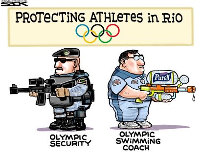 Editorial cartoon World protecting athletes Olympics