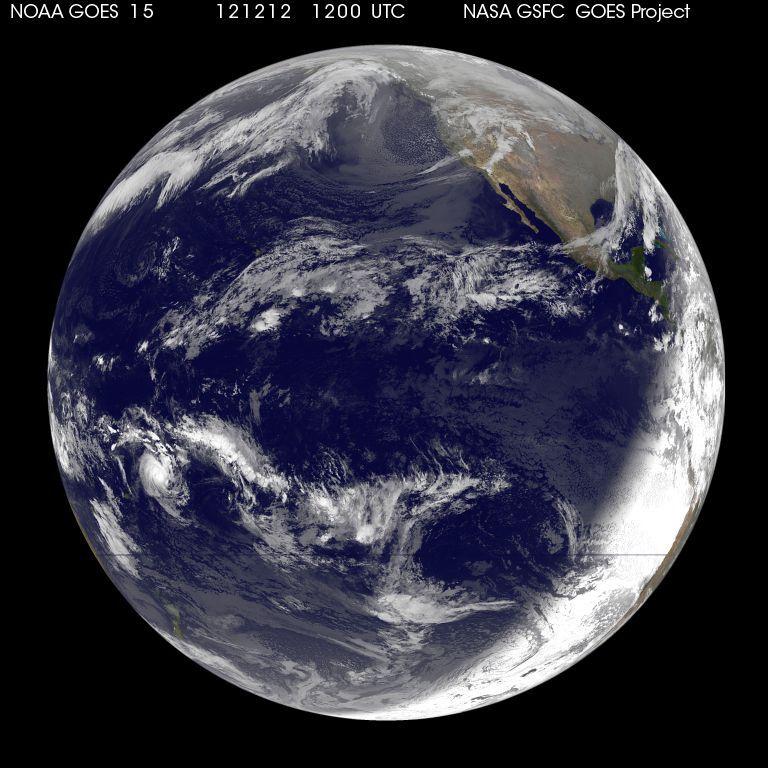 NOAA&#039;s GOES-15 satellite snapped this image of the Earth on 12-12-12.