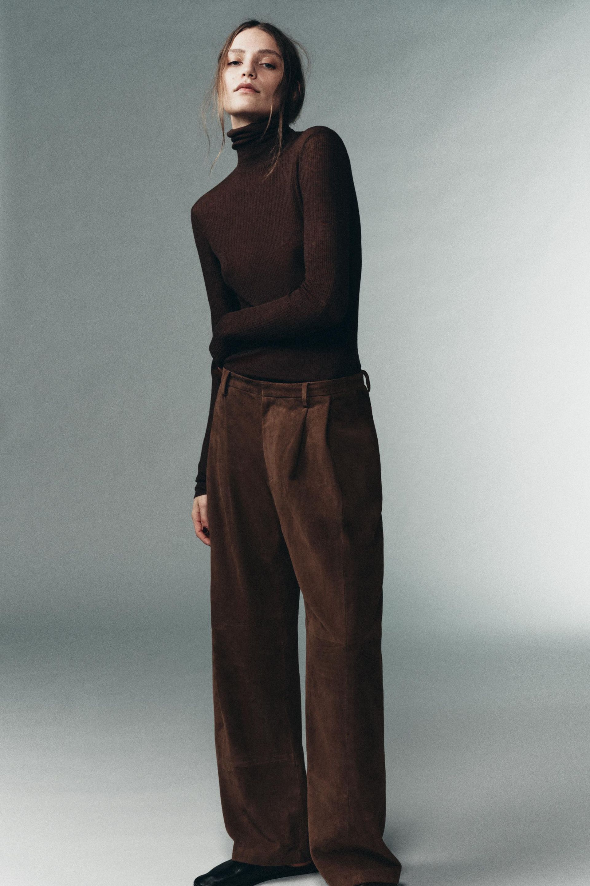 100% Suede Darted Trousers Limited Edition