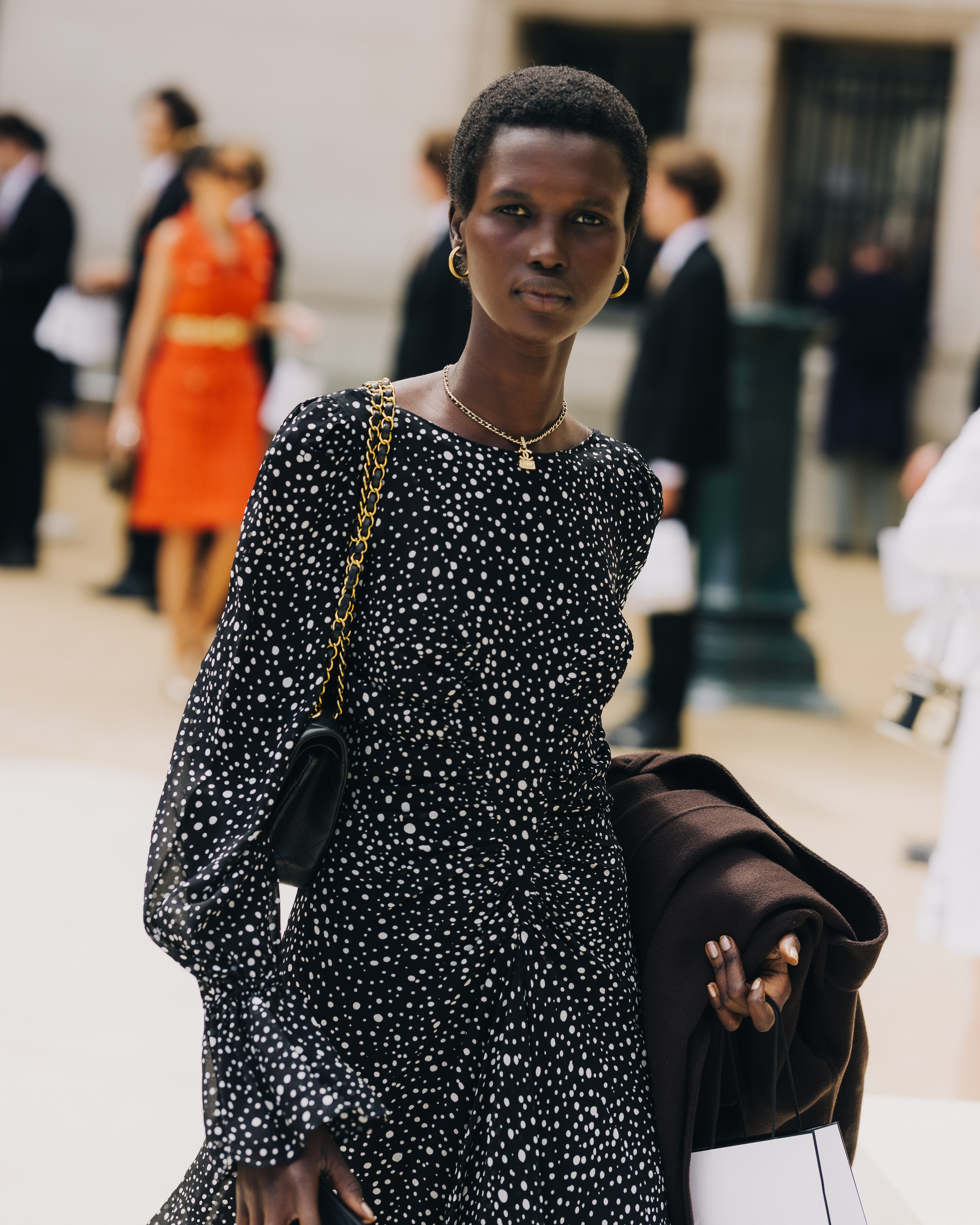 woman at paris fashion week couture street style