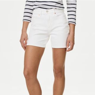 M&S white denim shorts 