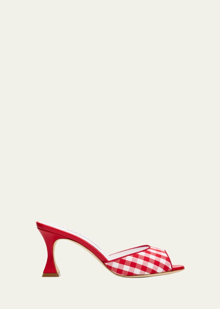 70mm Jadara Gingham Mules