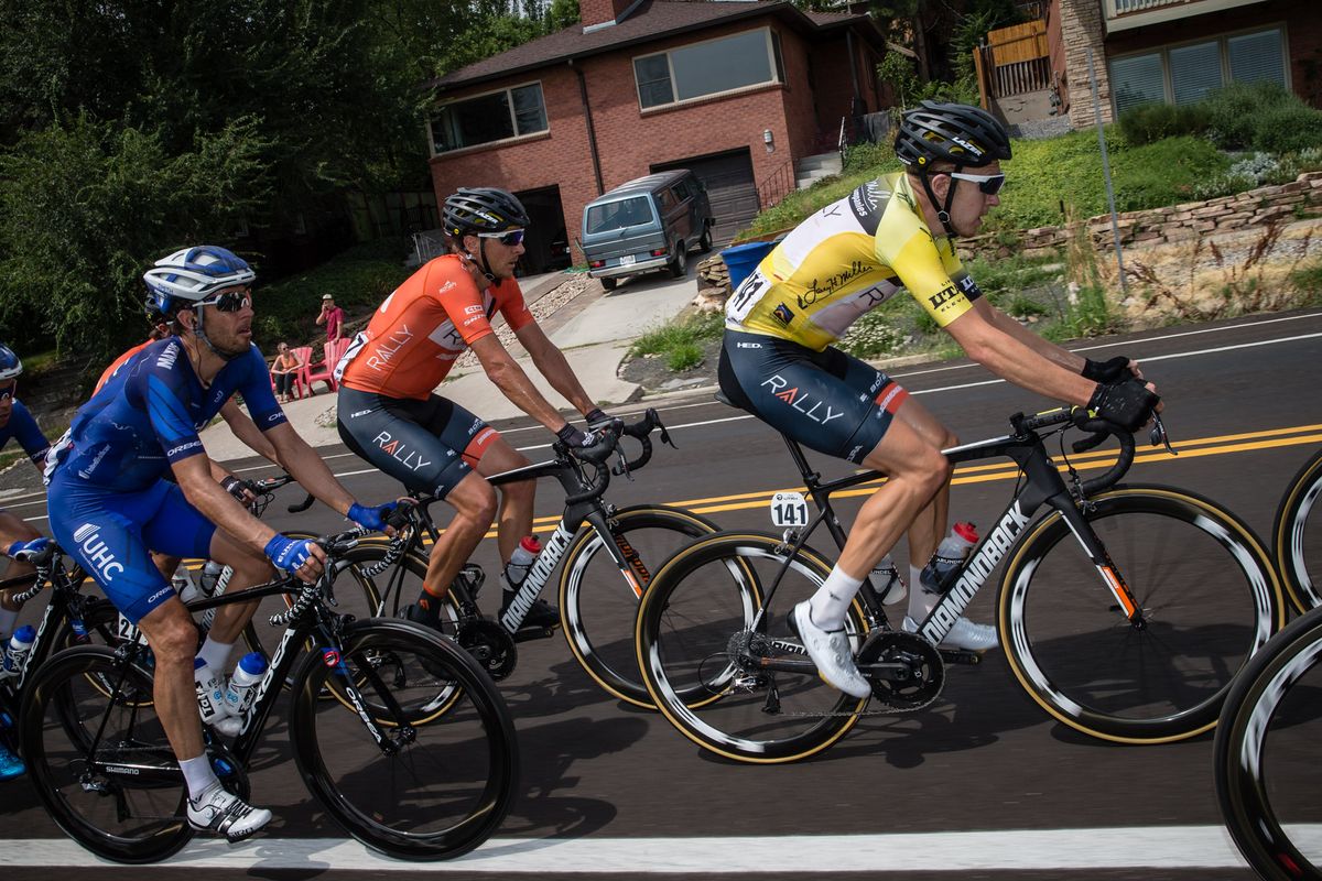 Rob Britton in the yellow jersey
