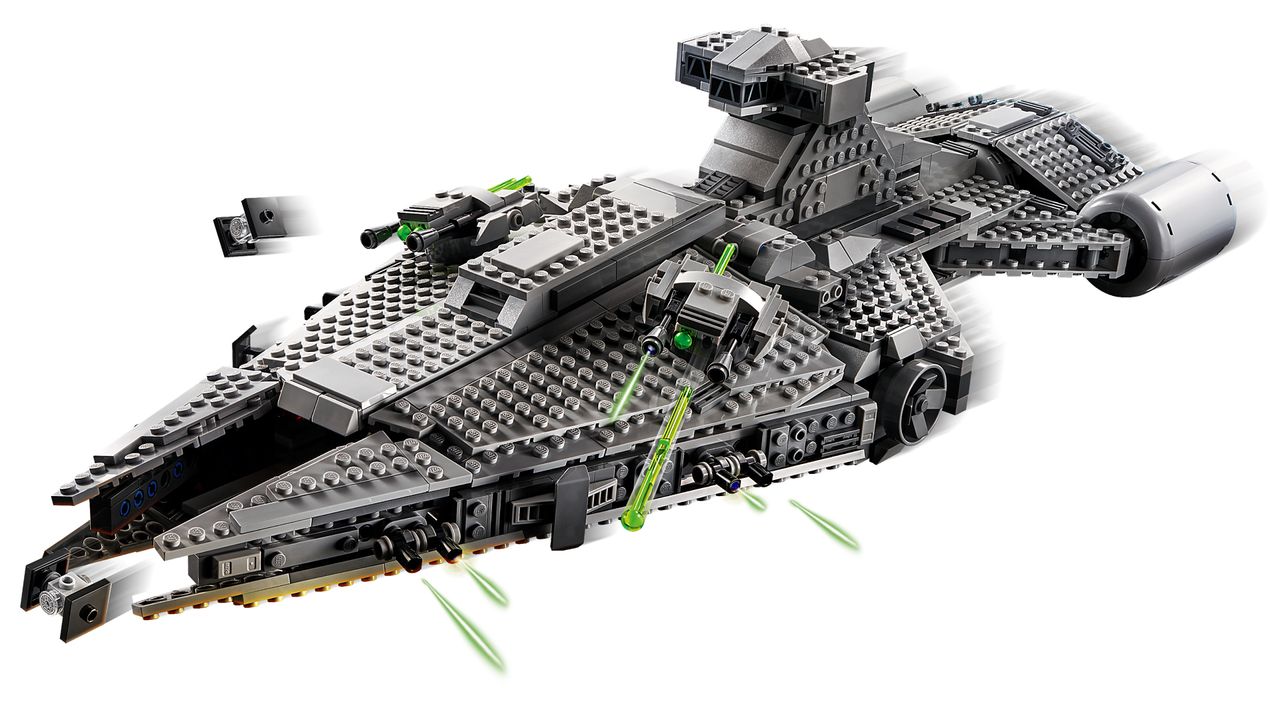 Lego's new Imperial Light Cruiser from "Star Wars: The Mandalorian" is a $159.99 hero set that comes with 1,336 pieces and six minifigures: The Mandalorian, Cara Dune, Fennec Shand, Moff Gideon, Baby Yoda and a new Dark Trooper.