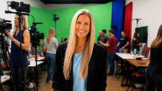 Amanda Caswell before teaching an AI workshop