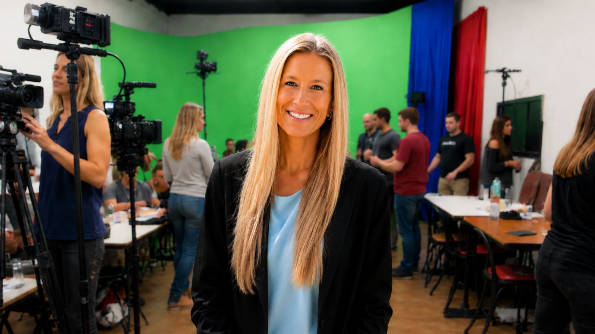 Amanda Caswell before teaching an AI workshop