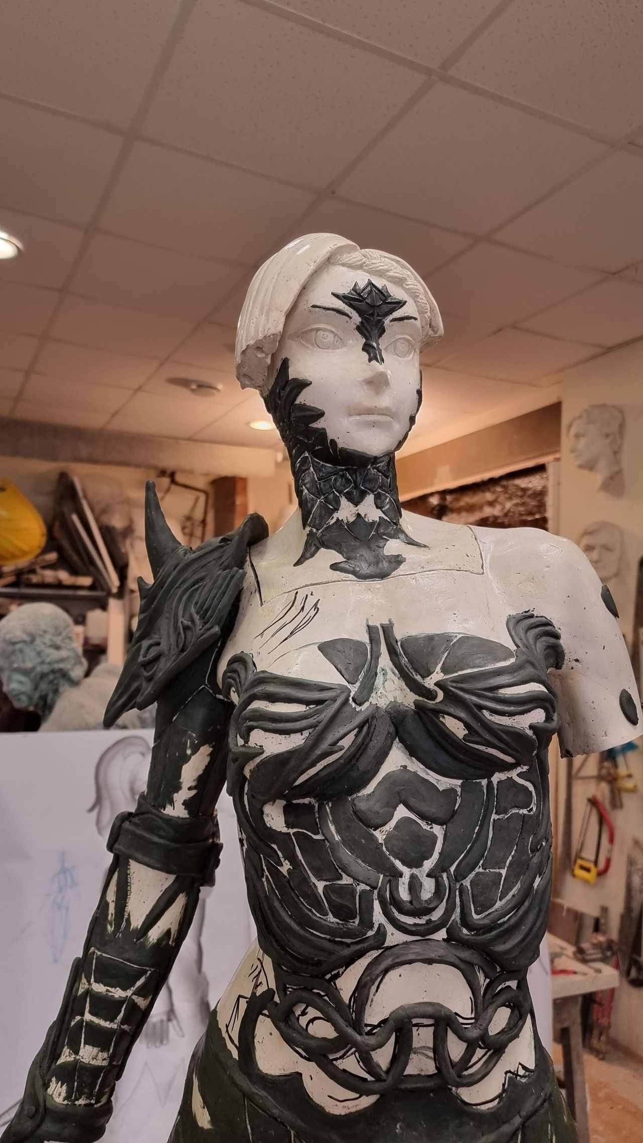 A work in progress picture of the statue icanit made of their Final Fantasy 14 character.
