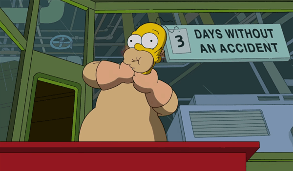 homer choking self simpsons gif