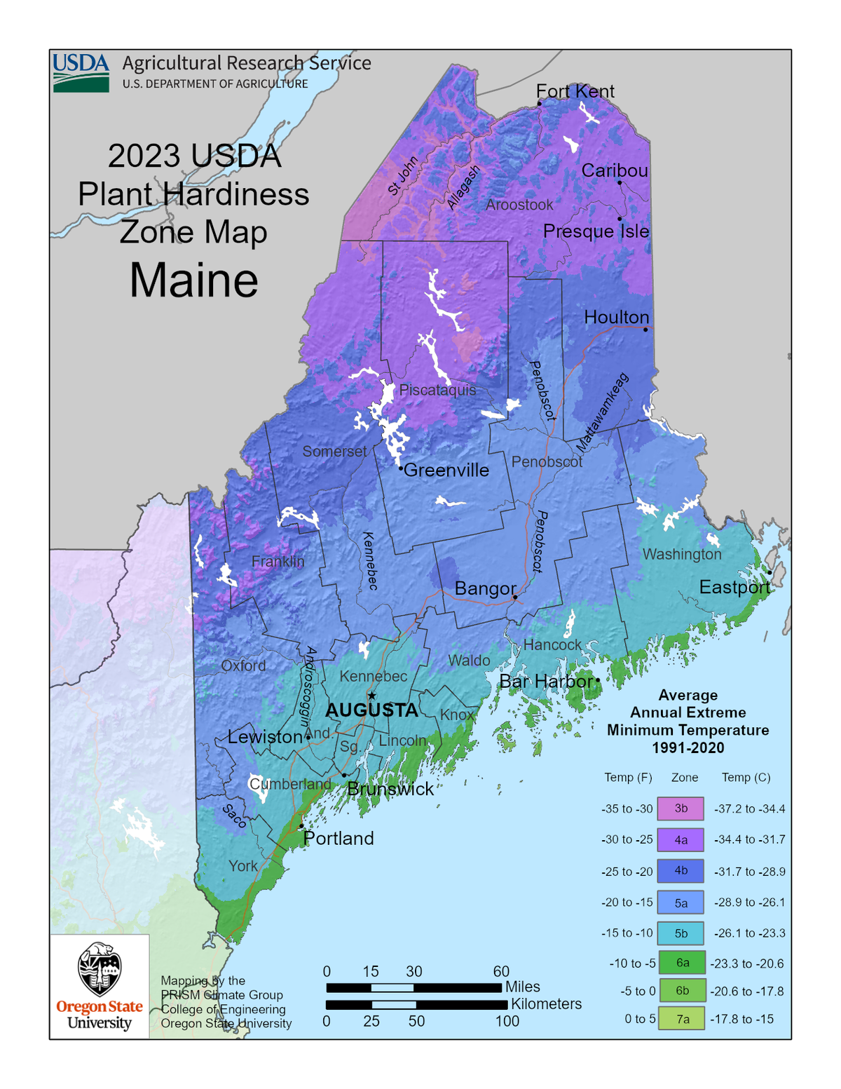 USDA Maine Hardiness Zone Map For Plants Gardening Know How