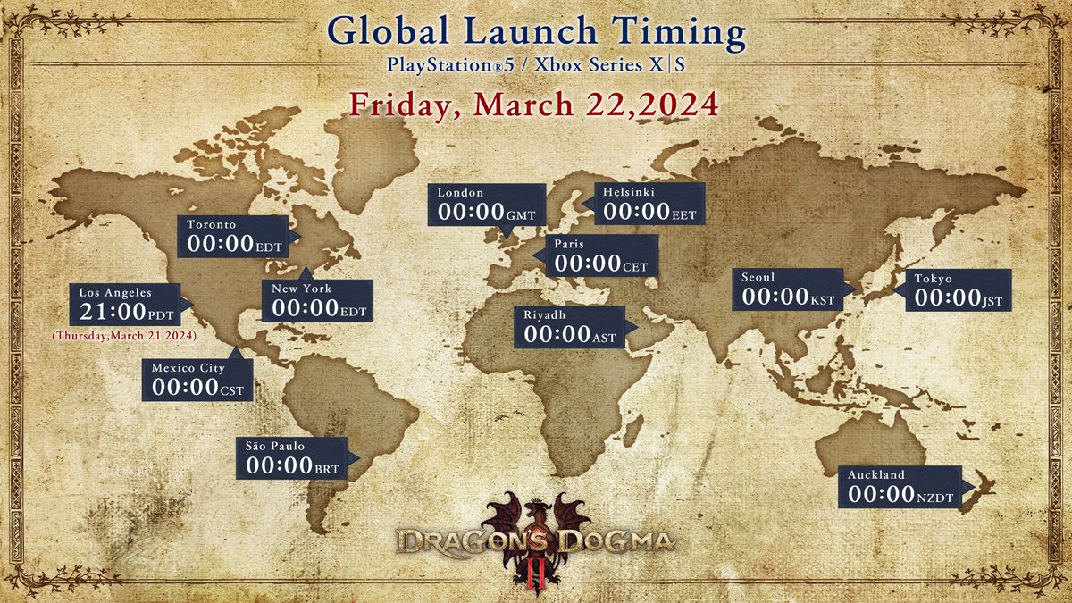 Dragon's Dogma 2 release times