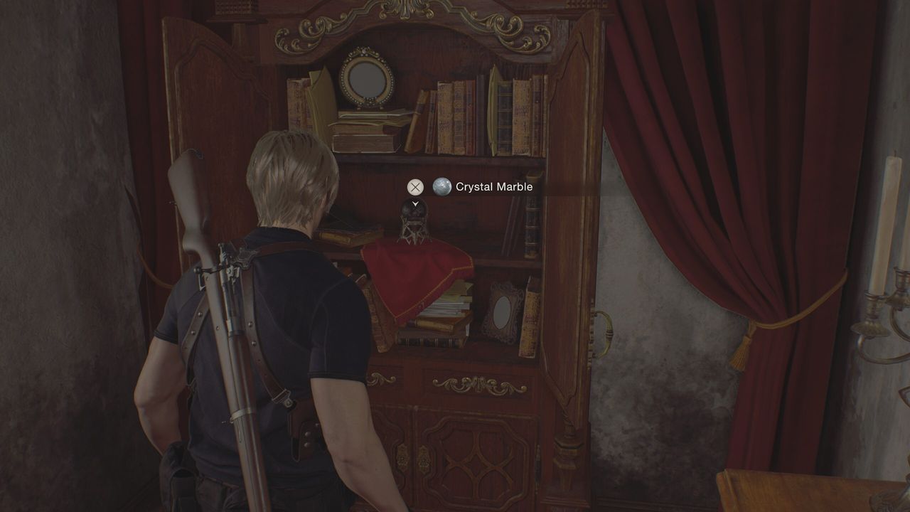 leon in front of an open cabinet
