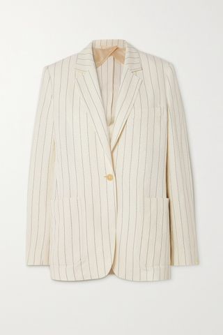 Micron Pinstriped Linen and Cotton-Blend Blazer