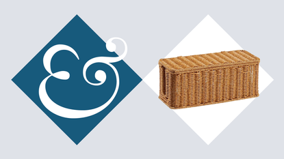 a rattan cable management box