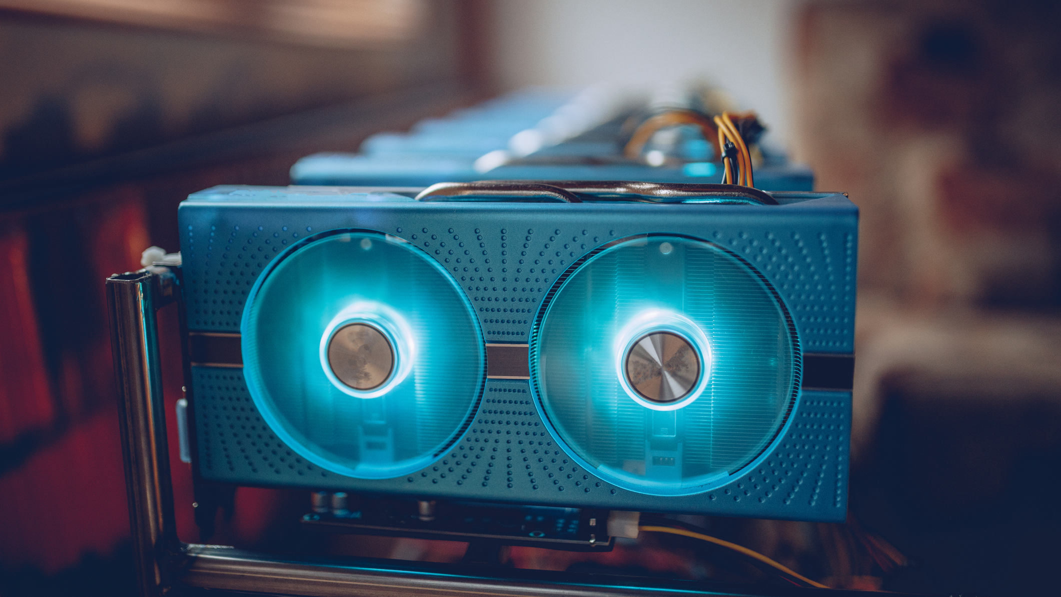 Row of graphics cards