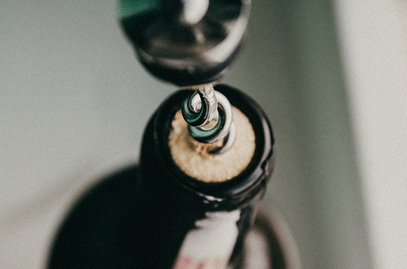 wine bottle uncorked