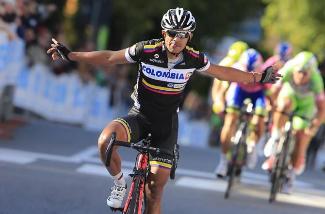 Leonardo Duque (Colombia) took a solo victory in the GP Beghelli