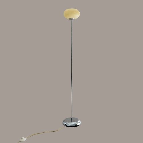 Glass and Metal Floor Lamp