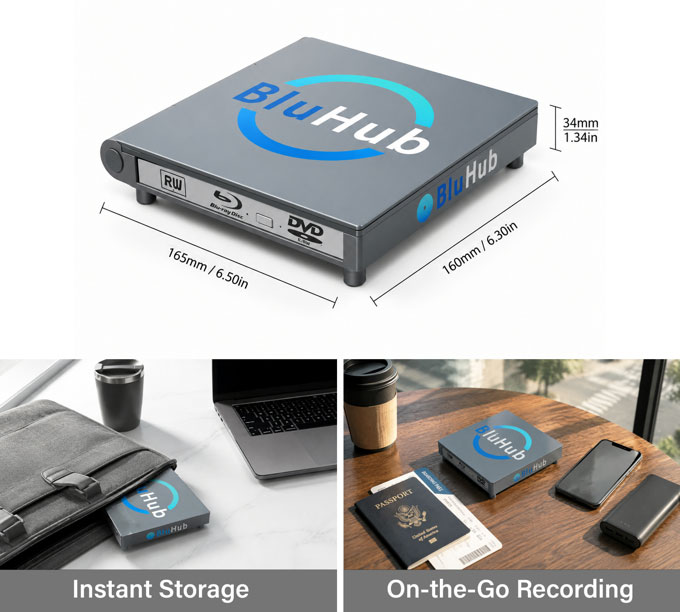 BluHub portable Blu-ray hub