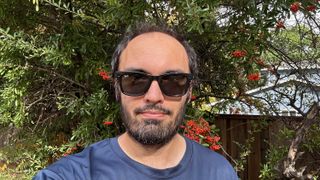 A selfie of the author wearing the Ray-Ban Meta smart glasses